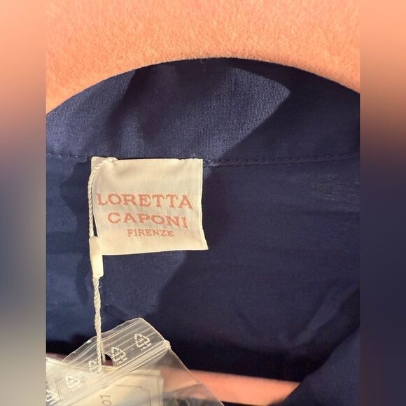 NWT Loretta Caponi Ileana eyelet cutout shirt sz XS - Picture 4 of 10